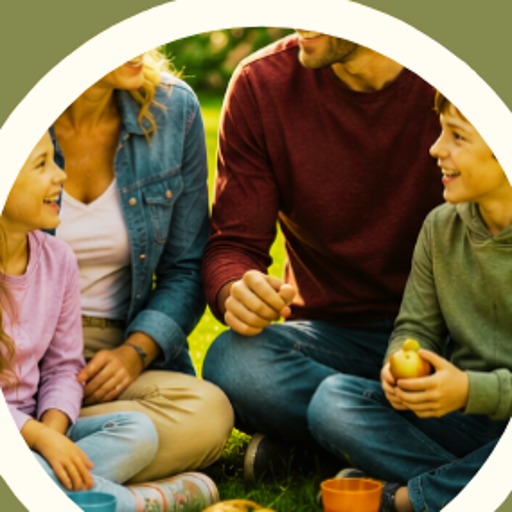 A family sharing a picnic in the park